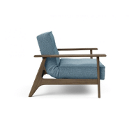 Innovation Living - Fauteuil design Splitback Frej Mixed Dance Light Blue convertible lit 90x115 cm avec accoudoirs en chêne fumé_4