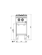 Fourneau 2 feux gaz - 22 kW - Fabriqué en Italie - Modèle IPX5 - MBM_4