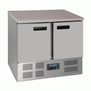 Table réfrigérée positive plan de travail en marbre Série G 2 portes 240L CL108 Polar_4