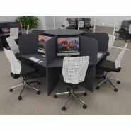 Bureau pour call center 7 places forme marguerite - acacia foncé_4