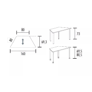 Table polyvalente trapézoïdale hauteur fixe ou réglable en hauteur So Granada_4