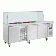 Comptoir à salade GN avec pare-haleine carré Série U 4 portes UA019 Polar_4
