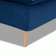 Fauteuil lit convertible express Lisbonne 70cm - sommier à lattes, matelas 13cm, velours bleu_4
