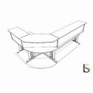 Bureau d'accueil SIGMA avec angle - Mobel Linea. - Blanc_4