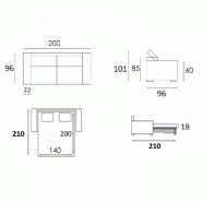 Canapé convertible express Imola - Matelas 18 cm - Couchage 140x197 cm - Mousse polyuréthane graphite_4