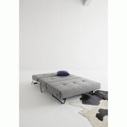 Canapé convertible design Cubed 02 Chrome 160 par Innovation Living - Lit 200x160 cm - Tissu Twist Granite_4