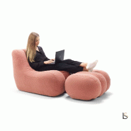 Chauffeuse de détente Emeki - Sokoa - Blend rose, Pouf_4