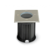 Boîtier encastrable sol IP65 pour GU10 - Réf ENCAINOC - acier laqué gris, idéal jardins et extérieurs_4