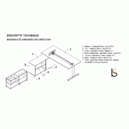 Bureau d'angle avec crédence de rangement - MDD - 180, Noir, Wenge, Non_4