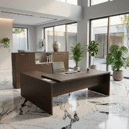 Bureau d'angle T45 avec caisson - Quadrifoglio. - 200, Droite, Eucalyptus_4