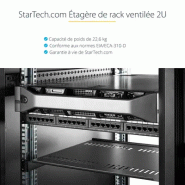 Etagère cantilever ventilée pour rack de serveur universel 2U 16 pouces - Etagère d'armoire serveur_4