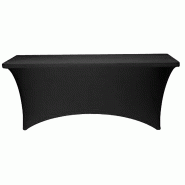 Nappe housse noire en élasthanne pour table pliante rectangulaire 180 cm - Mobeventpro_4