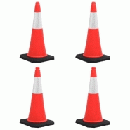 Vidaxl cônes de signalisation réfléchissants à base lourde 4 pcs 75 cm 150943_4