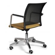 Passo - Chaise de bureau ergonomique - Sitis - Base en acier et polyester - Dossier résille noire - Piètement aluminium poli_4
