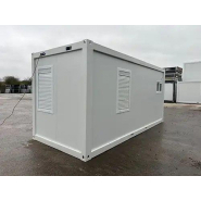Container aménagé en bureau - salle de bain et espace de rangement - 6000 mm x 2430 mm x 2791 mm - cadre blanc_4