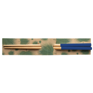 Baguettes en bambou - Set de 2 avec extrémités peintes - Couleur bleu - 16 gr_4