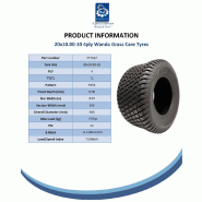 20x10.00-10 Pneus tondeuse à gazon 4 plis Multi Turf Grass P332 Road Legal (Lot de 4)_4