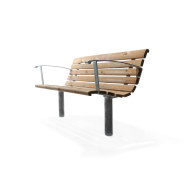 Banc public Sofiero réf 8037009 - Hags - Brun/Galvanisé - Scellement béton_4