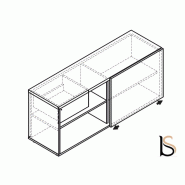 Bureau avec crédence de rangement - MDD - 180, Alu, Oui, Bouleau clair_4