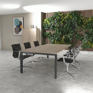 Table de réunion 6-8 personnes Tempo - Mobel Linea - 200, Anthracite, Acacia clair_4