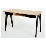 Bureau droit design Radis - Huh - 2 tiroirs - Contreplaqué bouleau - 75 cm de hauteur_4