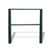 Bar3406 - Barrière urbaine en acier Saint Gervais avec potelet Ø76mm, main courante et sous-lisse en tube 40x27mm_4