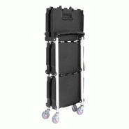 Petit chariot pliant en polypropylène 3 niveaux noir | Vogue - CK113_4