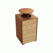 Corbeille ligne KUB en acier et bois_4