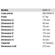 Mgn 12 - Crics bouteille - Rodcraft - Capacité 12T - Guidage double et construction robuste_4