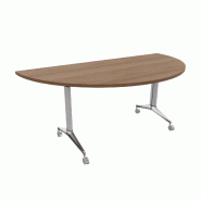 Table de réunion ½ lune Net - Mobel Linea - Alu, Acacia foncé_4