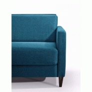Canapé convertible express OSLO - Velours bleu turquoise - Couchage 140x197 cm - Matelas 16 cm inclus_4