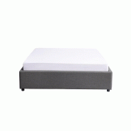 Lit coffre Dorres 160x200 cm - sommier relevable gris foncé avec grand espace de rangement_4
