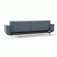 Innovation Living - Canapé convertible Splitback Chrome avec accoudoirs - Lit 115x210 cm - Tissu Mixed Dance Blue_4