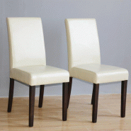 Chaises simili cuir crème rembourrées intérieur - Lot de 2 - GH444 | Bolero_4