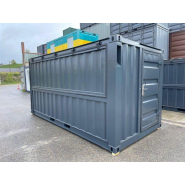Conteneur bar 15 pieds - Structure acier robuste, plancher bois, grande ouverture frontale_4