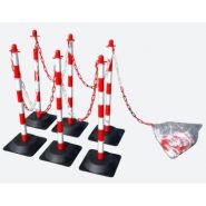 Pk906rb - barrière à chaîne poteaux plastique - signals - h 900 x ø 40 mm_4