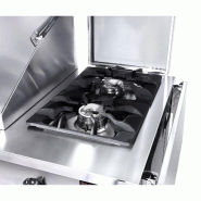 Station de Grill Gaz Professionnelle avec Broche et Cuisinière - Inox AISI 304 - GRSTE3 | GGM_4