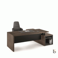 Bureau Manager Sile avec meuble intégré- Bralco - 228, Noyer, Non, Gauche_0