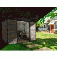 Abri métal 106tbsl - surface 5,97 m² - hauteur 224 cm - gris châtaigne - avec double porte coulissante_4