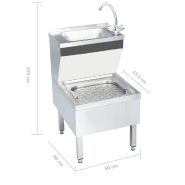 Vidaxl lavabo commercial de lavage des mains avec robinet inox 51116_4