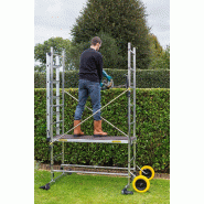 Échafaudage extérieur semi-pro - aluminium - Hauteur plancher 0,50m à 1,40m - Roues increvables - Centaure - Réf 872207_4