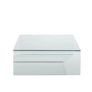 Table basse carrée Mainty en verre trempé transparent - design moderne - 100x100x37 cm - capacité 50 kg_4