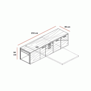 Bureau de direction Sile avec sous-mains - Bralco - 208, Droite_4