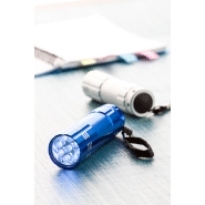 Lampe torche en aluminium - 9 LED - poignée cordelette - livrée avec 3 piles AAA - couleur bleue_4