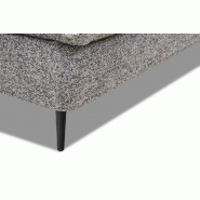 Canapé lit compact 3 places Lisbonne 140 cm - sommier à lattes, matelas 13 cm, tissu tweed gris chiné_4