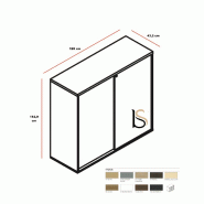 Armoire mi-haute portes coulissantes - MDD - Blanc, 120, Avec socle de finition_4