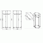 Composition angle lit escamotable VERTIGO taupe mat - Couchage 90x200 cm - Dimensions 411x100 cm_4