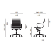 Fauteuil de Direction Bas Dossier LEO - Noir ou Blanc - Référence 7652 FR206 - Mécanisme basculant et réglable_4