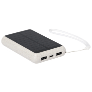 Power bank écologique en paille de blé - chargeur solaire intégré - charge rapide 15W - batterie 5000 mAh_4