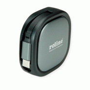 ROLINE Câble rétractable USB 2.0, 60W, C-C, M/M, noir, 1,2 m_4